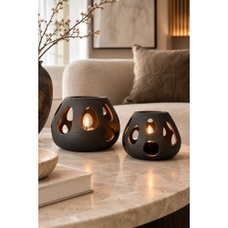 Trendy waxinehouder Elmir zwart set-2